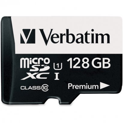 128GB Premium microSDXC Memory Card with Adapter, UHS-I Class 10 44085