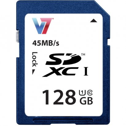 V7 128GB SDXC UHS-1 Memory Card VASDX128GUHS1R-2N