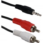 QVS 12ft 3.5mm Mini-Stereo Male to Dual-RCA Male Speaker Cable CC399-12