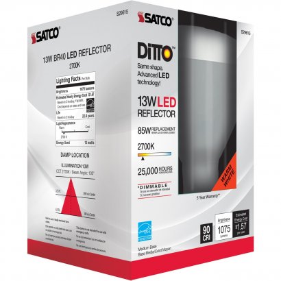 Satco 13W BR40 LED 2700K Bulb S29615