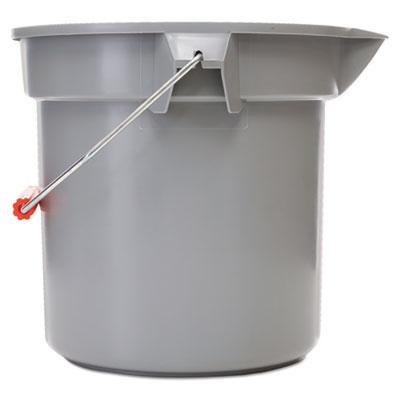 Rubbermaid Commercial FG261400GRAY 14 Quart Round Utility Bucket, 12" Diameter x 11 1/4"h, Gray Plastic RCP261400GY