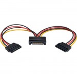 Tripp Lite 15-Pin Serial ATA (SATA) Power Y Splitter Cable Adapter, Male / Female, 6" P947-06N-2P15