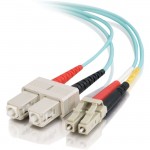 15m LC-SC 10Gb 50/125 OM3 Duplex Multimode PVC Fiber Optic Cable - Aqua 01130