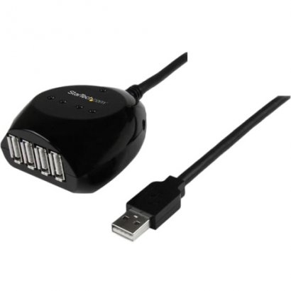 StarTech.com 15m USB 2.0 Active Cable with 4 Port Hub USB2EXT4P15M