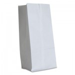 51036 #16 Paper Grocery Bag, 40lb White, Standard 7 3/4 x 4 13/16 x 16, 500 bags BAGGW16500