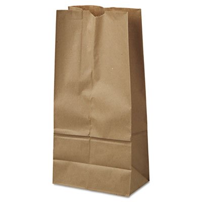 18416 #16 Paper Grocery Bag, 40lb Kraft, Standard 7 3/4 x 4 13/16 x 16, 500 bags BAGGK16500