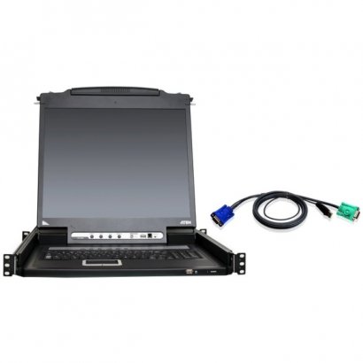 Aten 16-Port 19" LCD KVM Kit with 12-USB Cables CL5716NUKIT