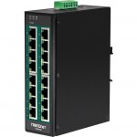 TRENDnet 16-Port Industrial Gigabit PoE+ DIN-Rail Switch TI-PG160