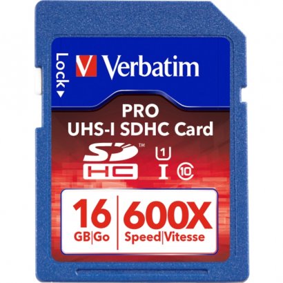 Verbatim 16GB PRO 600X SDHC UHS-1 Memory Card 98046