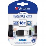 Verbatim 16GB Store 'n' Go Nano USB Drive with Micro USB Adapter 49821