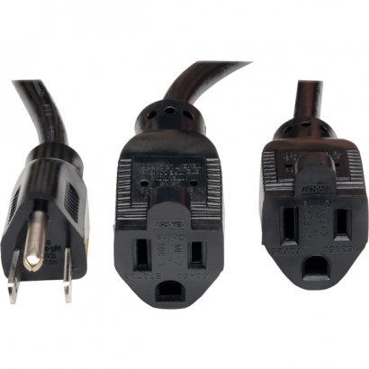 Tripp Lite 18-in. 16AWG, 13A Power Splitter Cord (NEMA 5-15P to 2 x NEMA 5-15R) P024-18N