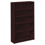 HON 1870 Series Bookcase, Five Shelf, 36w x 11 1/2d x 60 1/8h, Mahogany HON1875N