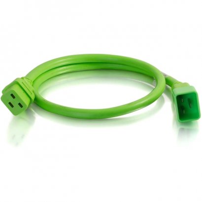 C2G 1ft 12AWG Power Cord (IEC320C20 to IEC320C19) - Green 17711