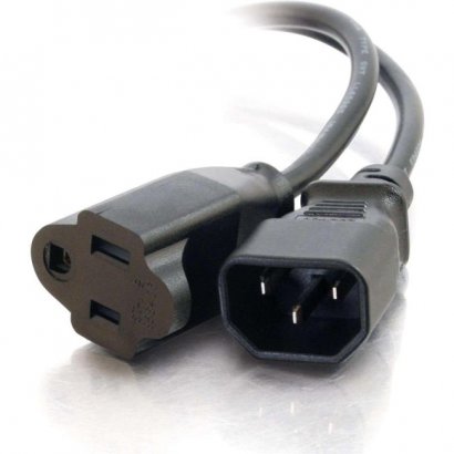 C2G 1ft 18 AWG Monitor Power Adapter Cord (IEC320C14 to NEMA 5-15R) 03147