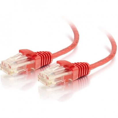 C2G 1ft Cat6 Snagless Unshielded (UTP) Slim Ethernet Network Patch Cable - Red 01165