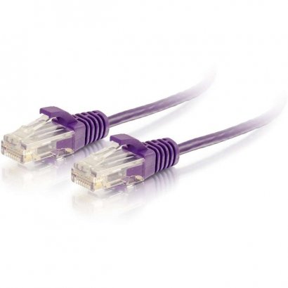 C2G 1ft Cat6 Snagless Unshielded (UTP) Slim Ethernet Network Patch Cable - Purple 01180