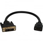 QVS 1ft DVI Male to HDMI Female 4K UltraHD Conversion Adaptor Cable HDVIX-1F