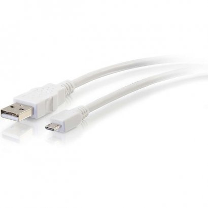 C2G 1ft USB 2.0 A to Micro-USB B Cable White - 1' USB Cable 27441