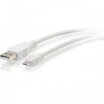 C2G 1ft USB 2.0 A to Micro-USB B Cable White - 1' USB Cable 27441