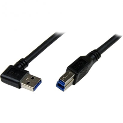 StarTech 1m Black SuperSpeed USB 3.0 Cable - Right Angle A to B - M/M USB3SAB1MRA