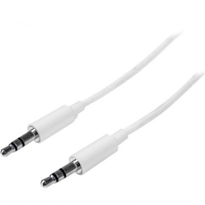 StarTech 1m White Slim 3.5mm Stereo Audio Cable - Male to Male MU1MMMSWH