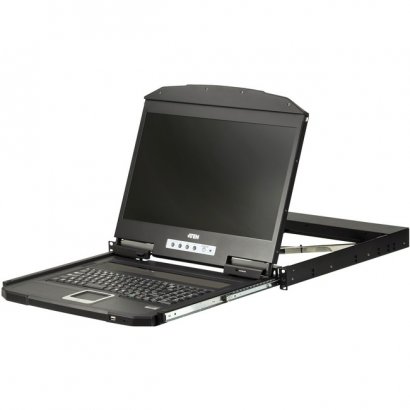 Aten 1U Ultra Short Depth Single Rail WideScreen LCD Console (USB / HDMI) CL3700NW