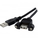 StarTech 2 ft Panel Mount USB Cable A to A - F/M USBPNLAFAM2