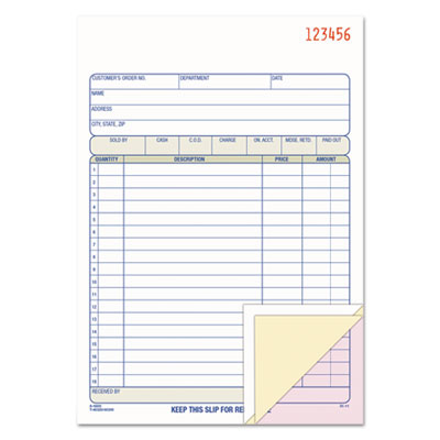 Adams 2-Part Sales Book, 7 15/16 x 5 9/16, Carbonless, 50 Sets/Book ABFDC5805