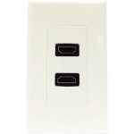 4XEM 2 Port/Outlet Female HDMI Wall Plate (White) 4XWALLHDMI2