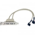 StarTech 2 Port USB A Female Low Profile Slot Plate Adapter USBPLATELP