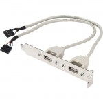 Rocstor 2 Port USB A Female Low Profile Slot Plate Adapter Y10A213-GY1
