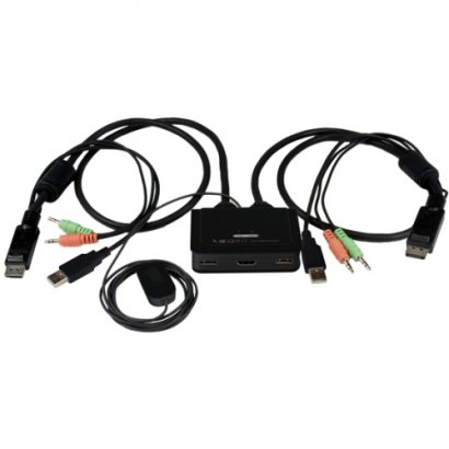 StarTech.com 2 Port USB HDMI Cable KVM Switch with Audio and Remote Switch - USB Powered SV211HDUA