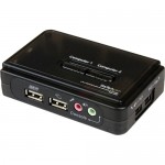StarTech.com 2 Port USB KVM Kit with Cables and Audio Switching SV211KUSB