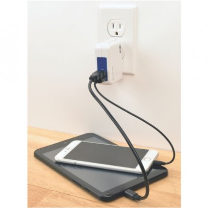 Tripp Lite 2-Port USB Wall/Travel Charger, 5V, 1.0/2.4A U280-002-W12