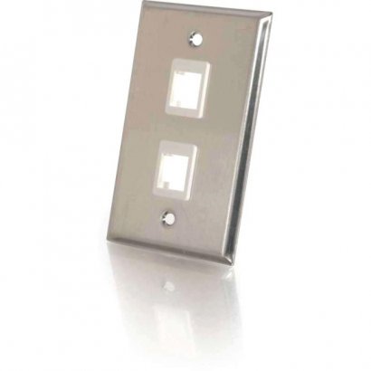 C2G 2 Socket Multimedia Keystone Faceplate 37094