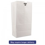 51040 #20 Paper Grocery Bag, 40lb White, Standard 8 1/4 x 5 5/16 x 16 1/8, 500