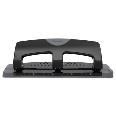 Swingline A7074133 20-Sheet SmartTouch Three-Hole Punch, 9/32" Holes, Black/Gray SWI74133