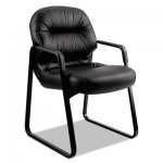 HON 2090 Pillow-Soft Series Leather Guest Arm Chair, Black HON2093SR11T