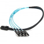 Rocstor 20in/50cm Serial Attached SCSI SAS Cable-SFF-8087 to 4x SATA Latching Y10C251-BL1