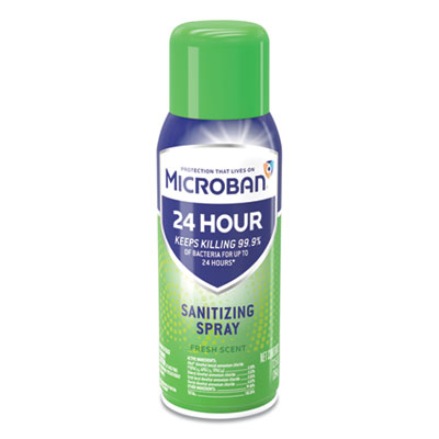 Microban 24-Hour Disinfectant Sanitizing Spray, Fresh Scent, 12.5 oz Aerosol Spray, 6/Carton PGC48774