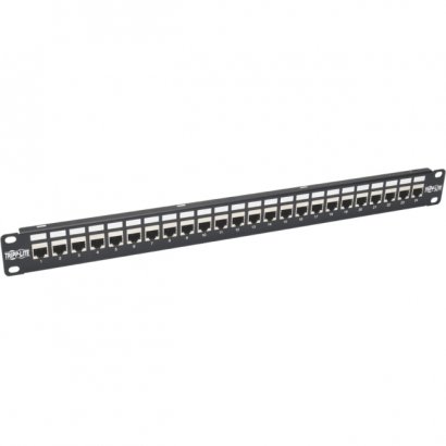 Tripp Lite 24-Port 1U Rack-Mount STP Shielded Cat6a Feedthrough Patch Panel, RJ45 Ethernet N254-024-SH-6A