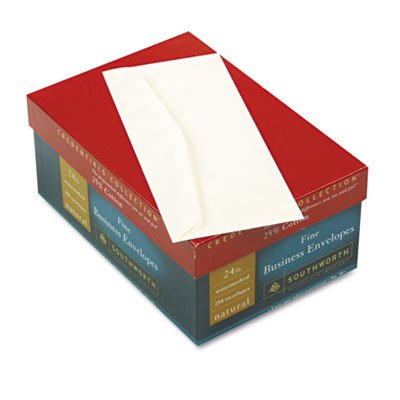 Southworth 25% Cotton #10 Business Envelope, Natural, 24 lbs., Wove, 250/Box, FSC SOUJ404N10