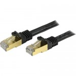 25 ft Black Shielded Snagless 10 Gigabit Cat 6a STP Patch Cable C6ASPAT25BK