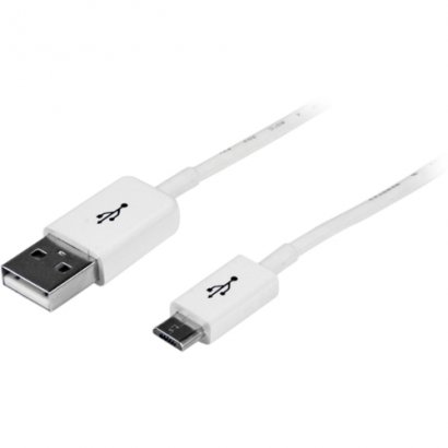 StarTech 2m White Micro USB Cable - A to Micro B USBPAUB2MW