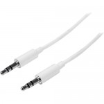 StarTech 2m White Slim 3.5mm Stereo Audio Cable - Male to Male MU2MMMSWH