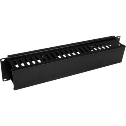 StarTech 2U Horizontal Finger Duct Rack Cable Management Panel with Cover CMDUCT2U