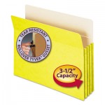Smead 3 1/2" Exp Colored File Pocket, Straight Tab, Letter, Yellow SMD73233