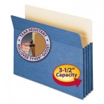 Smead 3 1/2" Exp Colored File Pocket, Straight Tab, Letter, Blue SMD73225