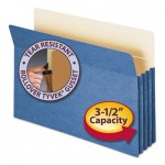 Smead 3 1/2" Exp Colored File Pocket, Straight Tab, Legal, Blue SMD74225
