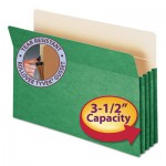Smead 3 1/2" Exp Colored File Pocket, Straight Tab, Legal, Green SMD74226